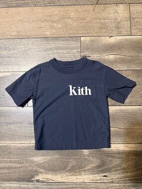 Kith Kids Navy T-Shirt with White Logo Pocket